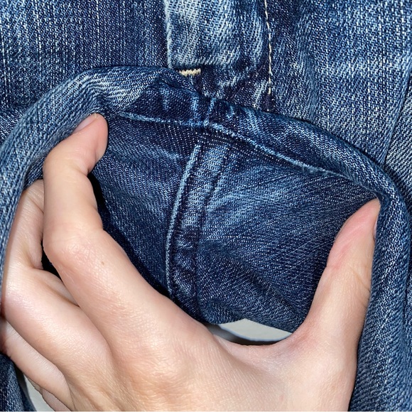 7 For All Mankind Dojo Jeans size 27 Dark Blue Denim Grommet Pockets - Picture 12 of 16